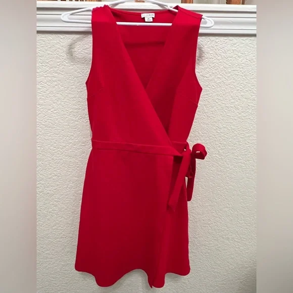 Crew Dresses Jcrew Red Wrap Dress Size Xs With Side Tie